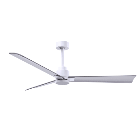 A large image of the Matthews Fan Company AK-56 Matte White / Brushed Nickel