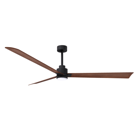 A large image of the Matthews Fan Company AKLK-72 Matte Black / Walnut