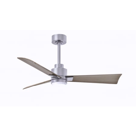 A large image of the Matthews Fan Company AKLK-42 Brushed Nickel / Gray Ash