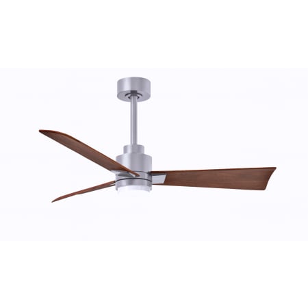 A large image of the Matthews Fan Company AKLK-42 Brushed Nickel / Walnut