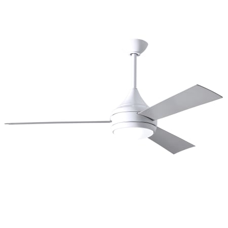A large image of the Matthews Fan Company DA Gloss White / Brushed Stainless
