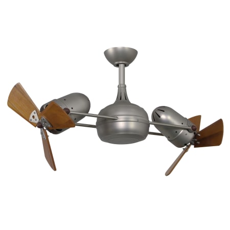 A large image of the Matthews Fan Company DG-BN-WD Brushed Nickel with Wood Blades