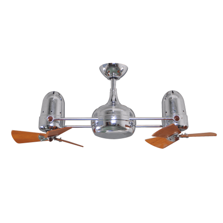 A large image of the Matthews Fan Company DG-CR-WD Polished Chrome with Wood Blades