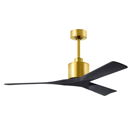 A large image of the Matthews Fan Company NK-BRBR-52 Brushed Brass / Matte Black