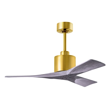 A large image of the Matthews Fan Company NK-BRBR-42 Brushed Brass / Barnwood Tone