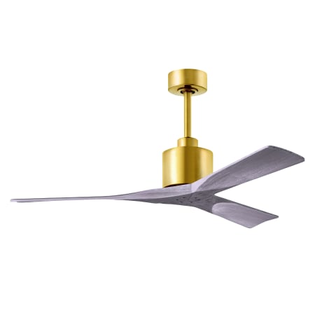 A large image of the Matthews Fan Company NK-BRBR-52 Brushed Brass / Barnwood Tone