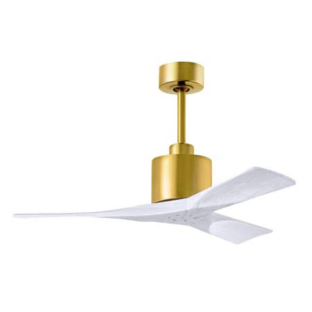 A large image of the Matthews Fan Company NK-BRBR-42 Brushed Brass / Matte White