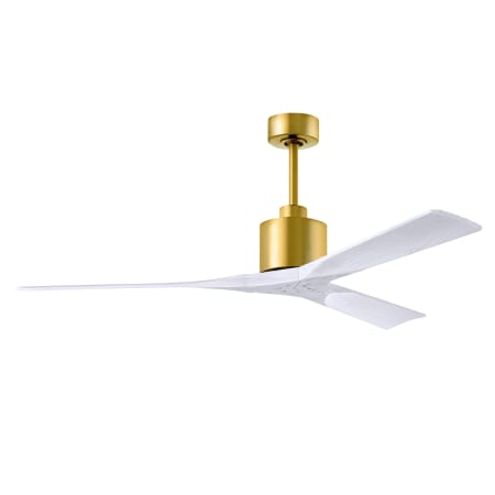 A large image of the Matthews Fan Company NK-BRBR-60 Brushed Brass / Matte White