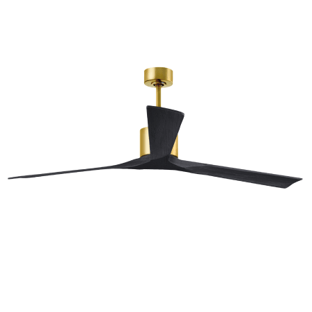 A large image of the Matthews Fan Company NKXL-BRBR-72 Brushed Brass / Matte Black