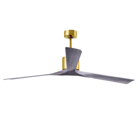 A large image of the Matthews Fan Company NKXL-BRBR-72 Brushed Brass / Barnwood Tone