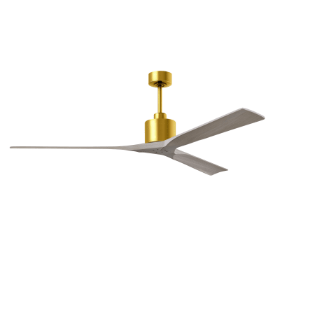 A large image of the Matthews Fan Company NKXL-72 Brushed Brass / Gray Ash