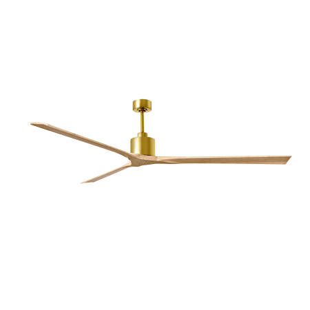 A large image of the Matthews Fan Company NKXL-90 Brushed Brass / Light Maple Tone