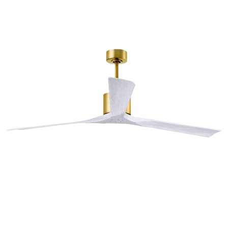 A large image of the Matthews Fan Company NKXL-BRBR-72 Brushed Brass / Matte White