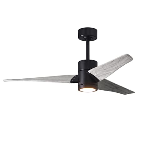 A large image of the Matthews Fan Company SJ-52 Matte Black / Barn Wood Tone