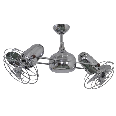A large image of the Matthews Fan Company DG-CR-MTL-DC Polished Chrome with Metal Blades