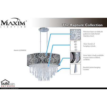 A large image of the Maxim 22295 22295BKSN Special Features Infograph