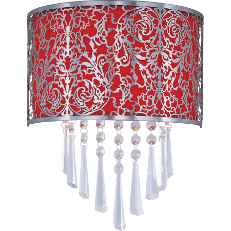 A large image of the Maxim MX 22297 Satin Nickel / Red Shade