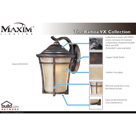 A large image of the Maxim 40165 40165GFCO Special Features Infograph