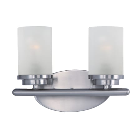 A large image of the Maxim 10212 Satin Nickel / Frosted Glass