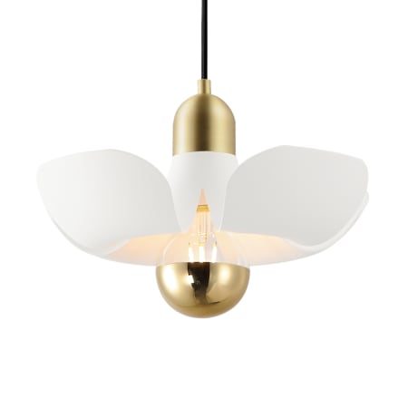 A large image of the Maxim 11391 White / Satin Brass