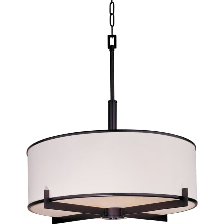 A large image of the Maxim 12053 Oil Rubbed Bronze / White Fabric Shade