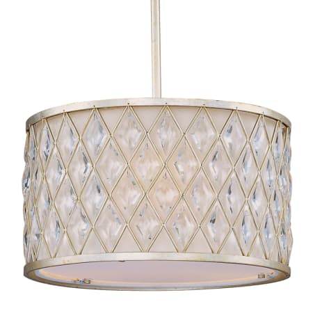 A large image of the Maxim 21455 Golden Silver / Off White Linen Shade