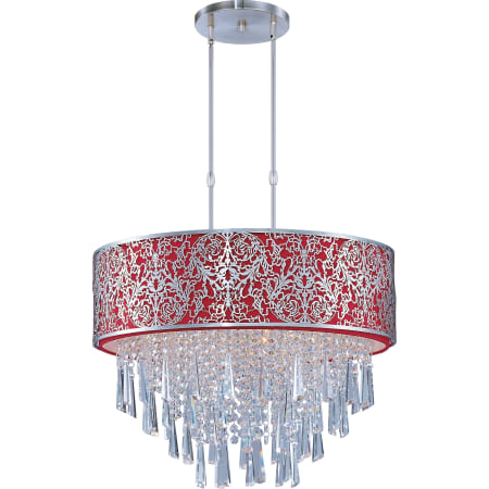Maxim MX 22295 A large image of the Maxim MX 22295 Satin Nickel / Red Shade