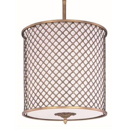 A large image of the Maxim 22367 Natural Aged Brass / Oatmeal Fabric Shade
