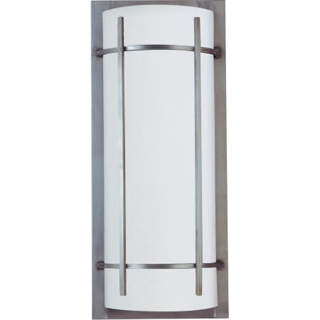 A large image of the Maxim 55216 Brushed Metal / White Glass