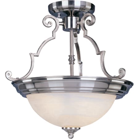A large image of the Maxim 5843 Satin Nickel / Marble Glass