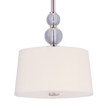 A large image of the Maxim 92750 Polished Nickel / White Fabric Shade