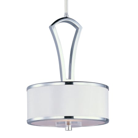A large image of the Maxim 92820 Polished Chrome / White Fabric Shade and Crystals