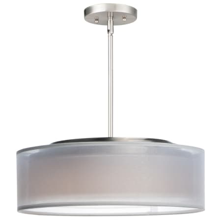 A large image of the Maxim 10224 White Organza / Satin Nickel