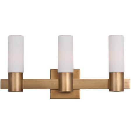 A large image of the Maxim 22413 Natural Aged Brass / Satin White Glass