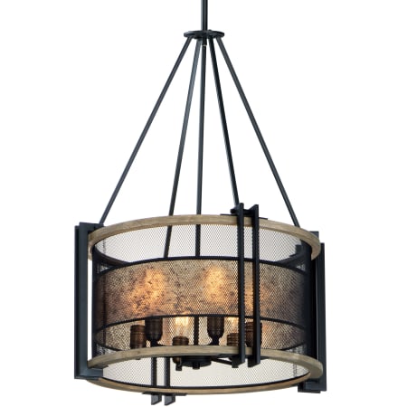 A large image of the Maxim 27565 Black / Barn Wood / Antique Brass