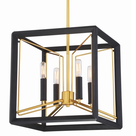 A large image of the Metropolitan N7854 Sand Black with Honey Gold Accents