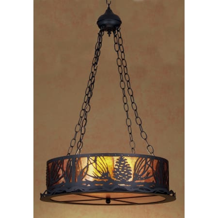 A large image of the Meyda Tiffany 29268 Black / Amber Mica