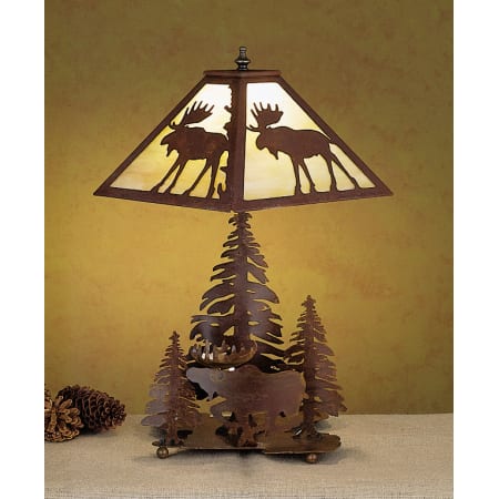 A large image of the Meyda Tiffany 29575 Rust / Beige Art Glass