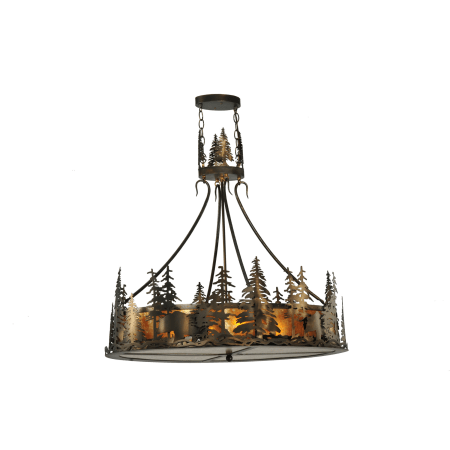 A large image of the Meyda Tiffany 109695 Antique Copper / Amber Mica