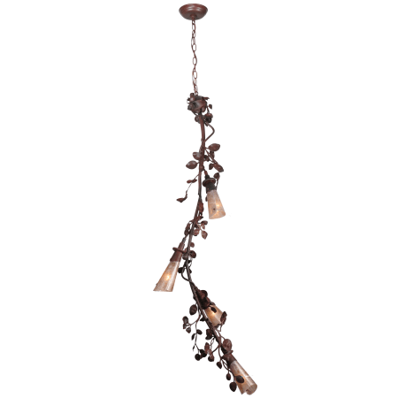A large image of the Meyda Tiffany 114383 Rust / Wrought Iron / Silver Mica