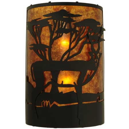 A large image of the Meyda Tiffany 130873 Black / Amber Mica