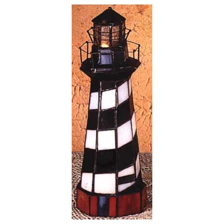 Meyda 20539 Glass, Vintage Stained Glass Lighthouse Lamp