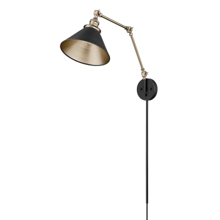 A large image of the Millennium Lighting 11001 Matte Black / Vintage Brass