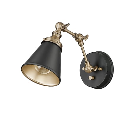 A large image of the Millennium Lighting 12001 Matte Black / Vintage Brass