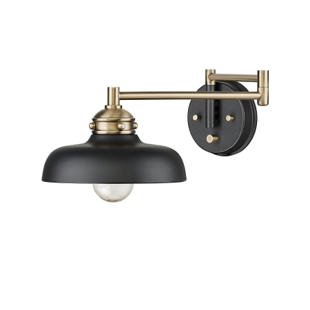 A large image of the Millennium Lighting 15001 Matte Black / Vintage Brass