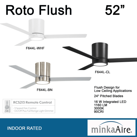 A large image of the MinkaAire Roto LED Attributes