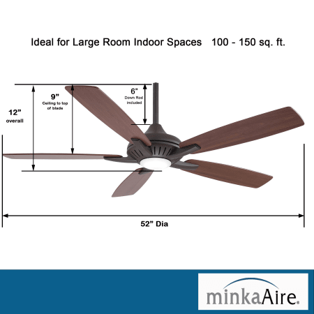 A large image of the MinkaAire Dyno Dimensions - ORB