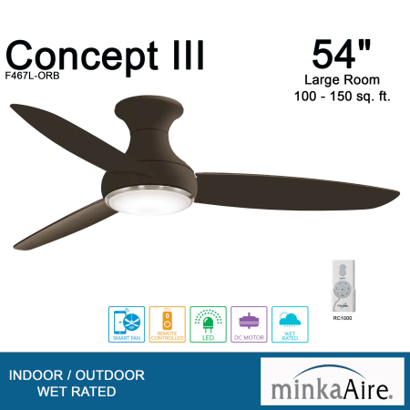 A large image of the MinkaAire Concept III Outdoor 54 LED Concept III 54" Outdoor