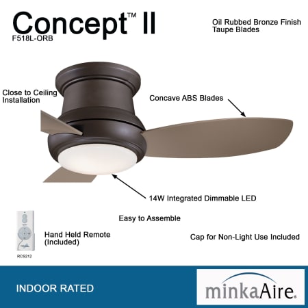 A large image of the MinkaAire Concept II 44 LED Detail