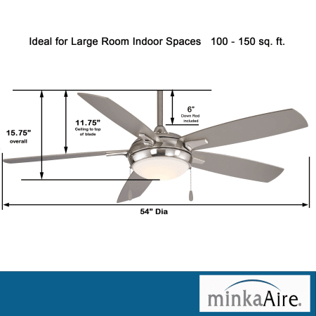 A large image of the MinkaAire Lun-Aire Dimensions